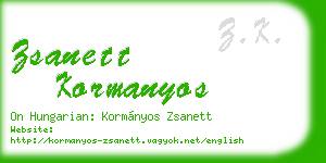 zsanett kormanyos business card